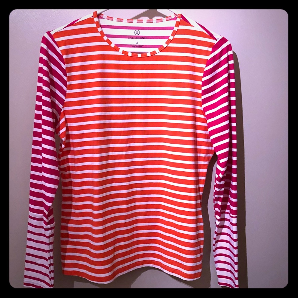 Lands End Color Block Rash Guard